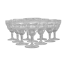 Service of 10 chiseled crystal water glasses