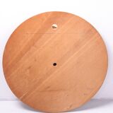 Vintage Large Round light wooden Wall Mirror, 1960s