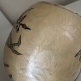 Enameled brass lidded pot