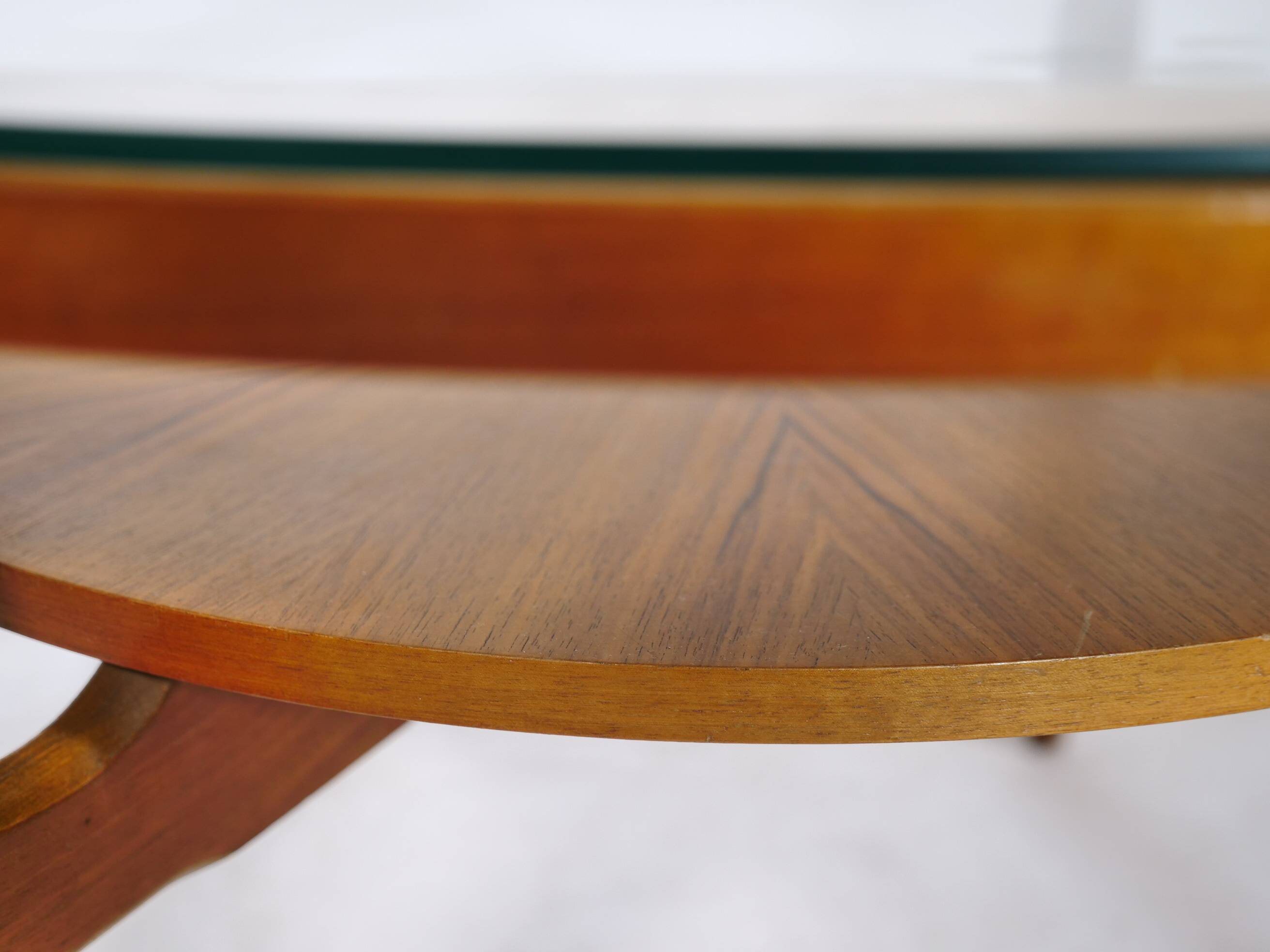 Mid-Century Coffee Table Walnut and Glass by Wilhelm Renz, 1960s