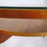 Mid-Century Coffee Table Walnut and Glass by Wilhelm Renz, 1960s