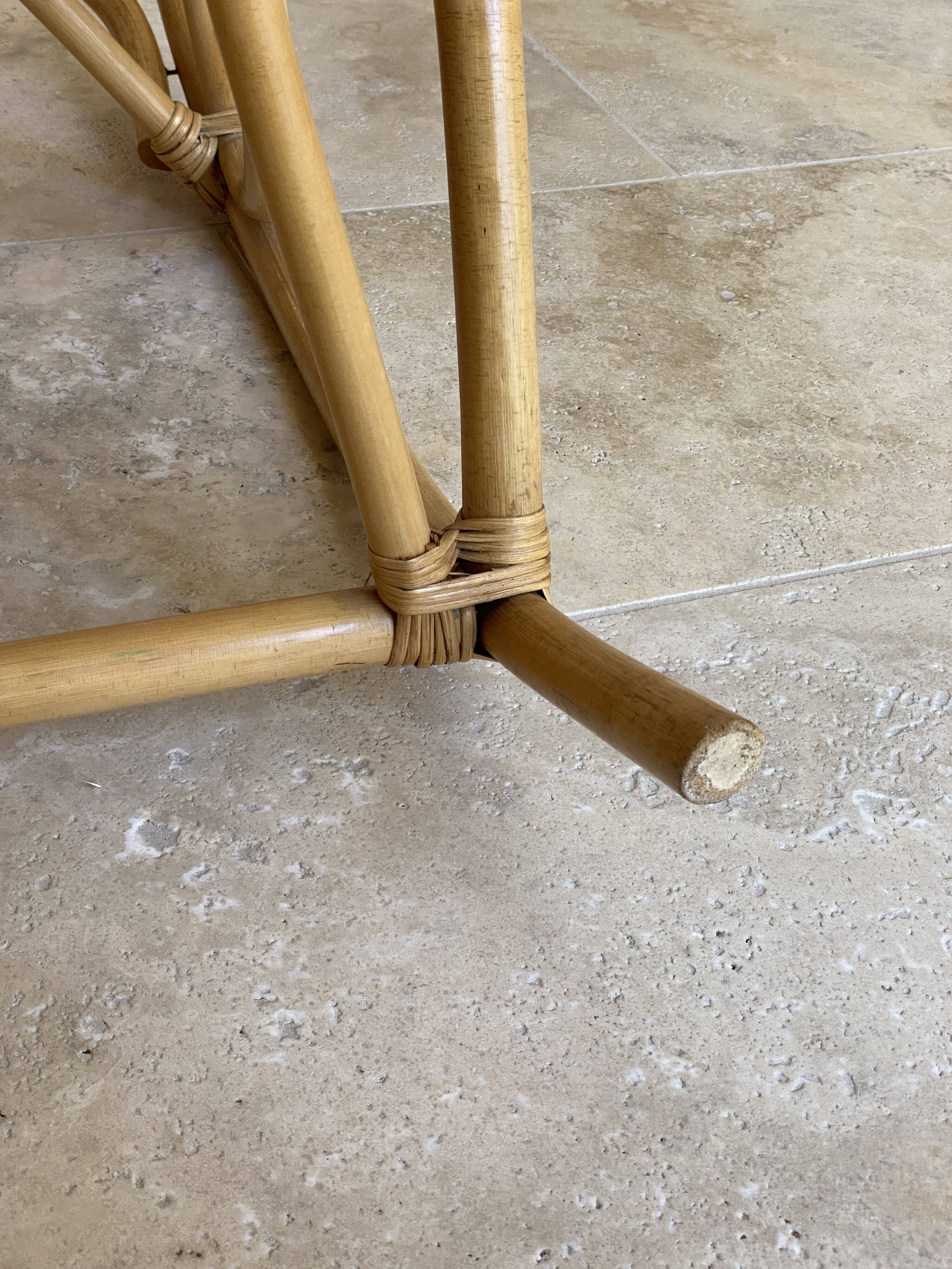 Natural rattan rocking chair.