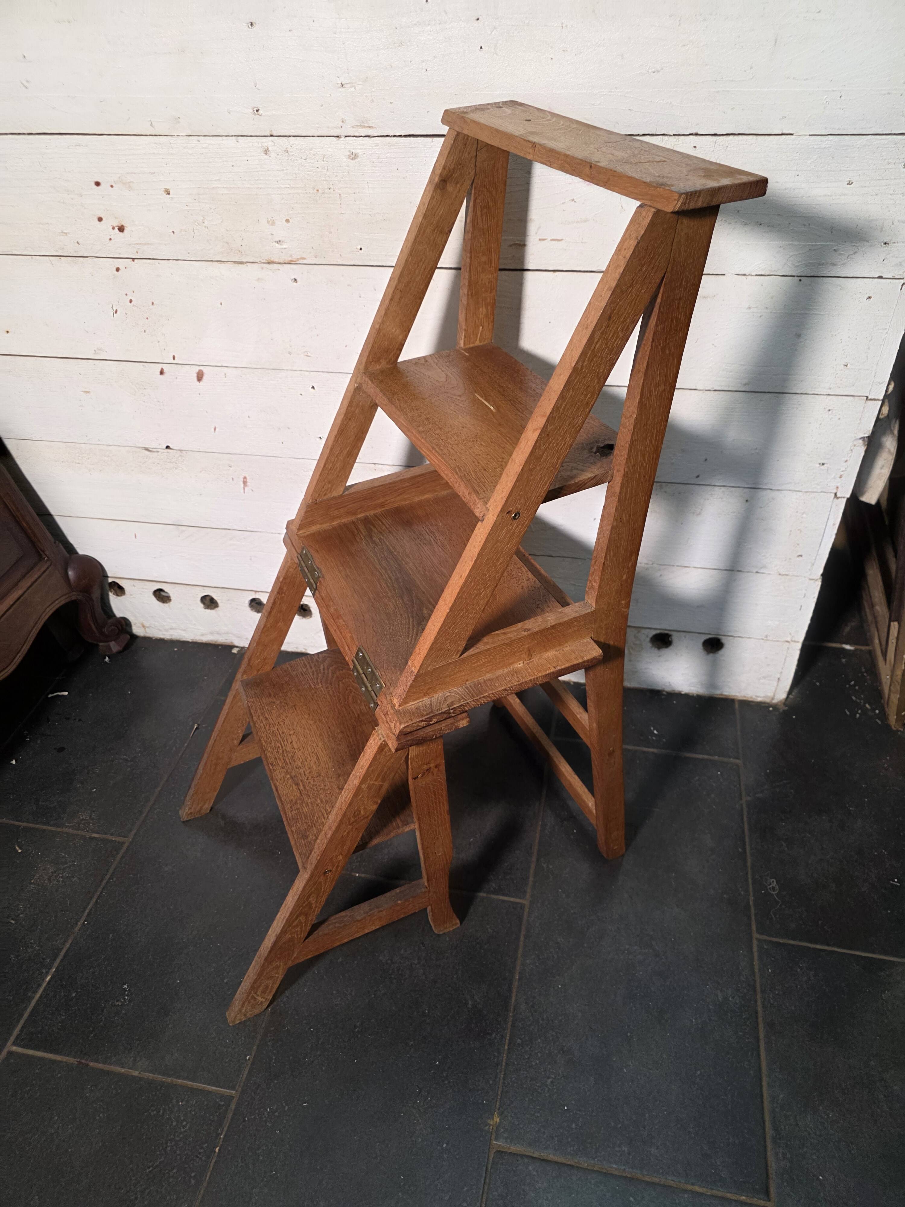 Solid oak step stool
