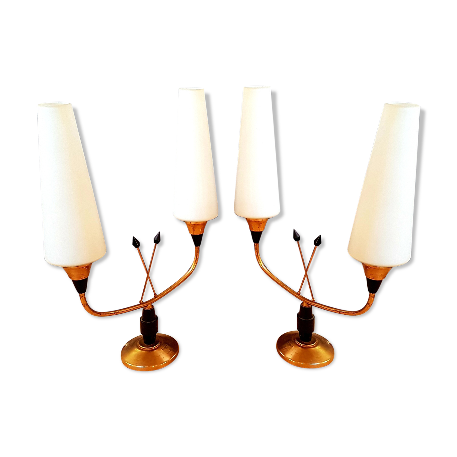 Paire de lampes Arlus années 50