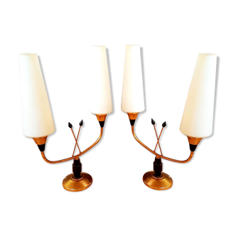 Pair of Arlus lamps years 50