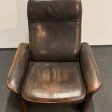 Vintage Brown Leather De Sede Ds 50 leather arm chair from 1970's