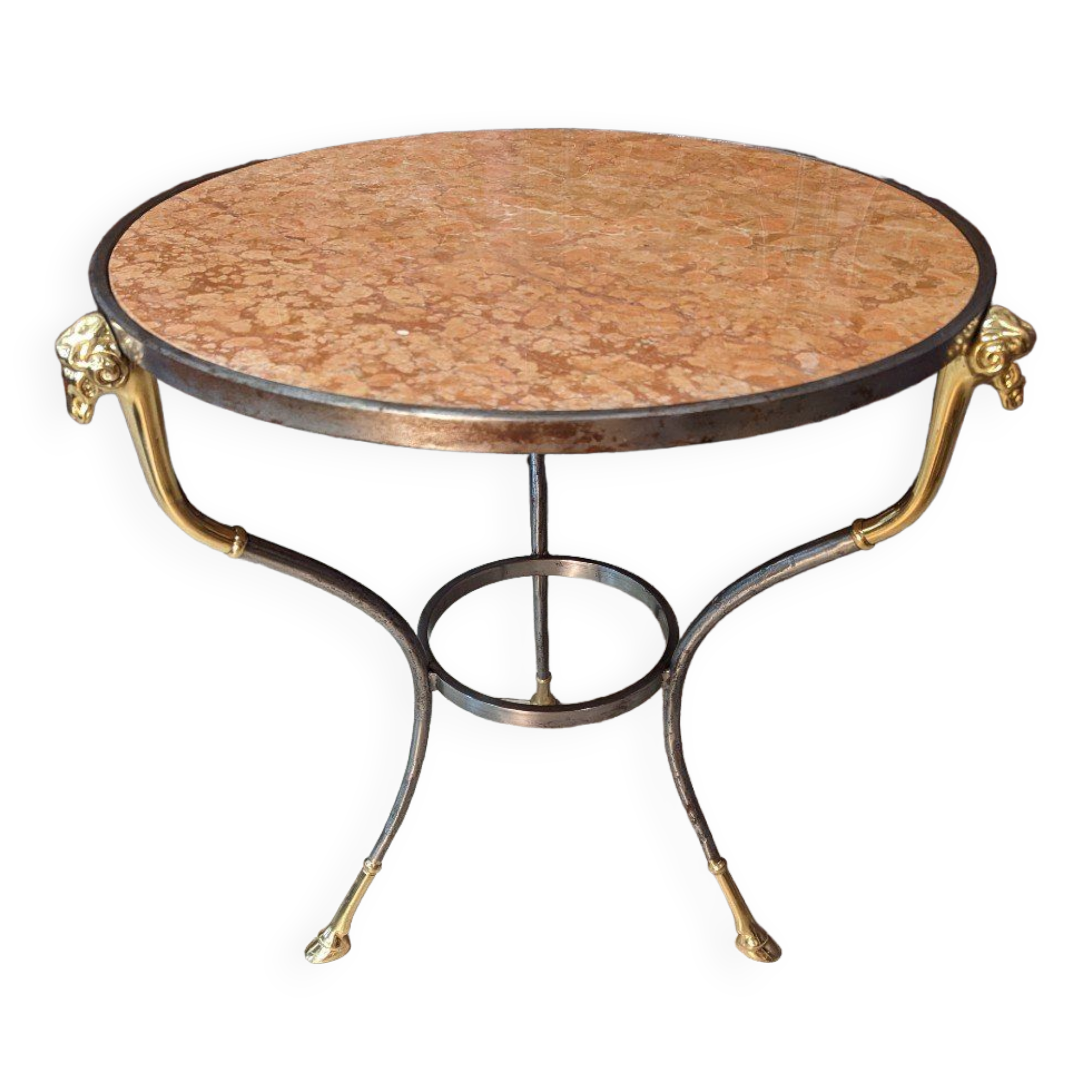 Table guéridon néoclassique à tête de bélier