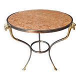 Neoclassical pedestal table with ram's head