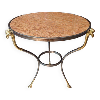 Neoclassical pedestal table with ram's head