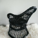 Fauteuil enfant en rotin noir