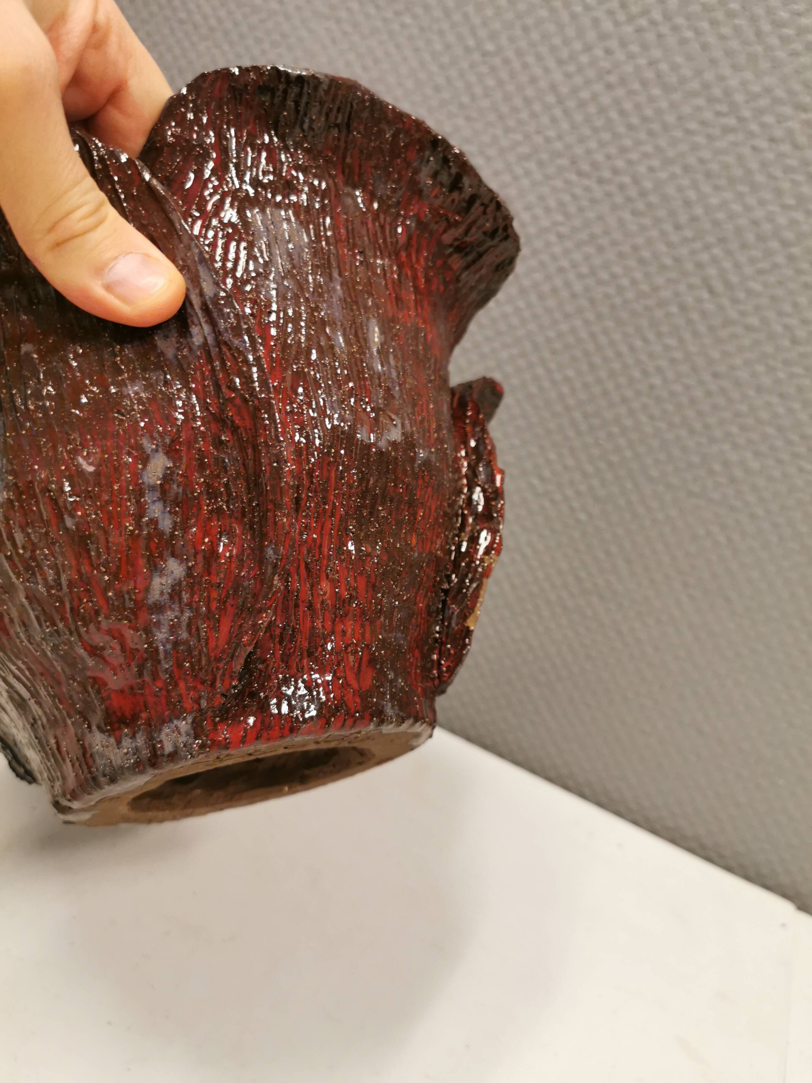 Bowl in ceramic, in beautiful colours, Danish and from Sloth art pottery 1978 (signed)