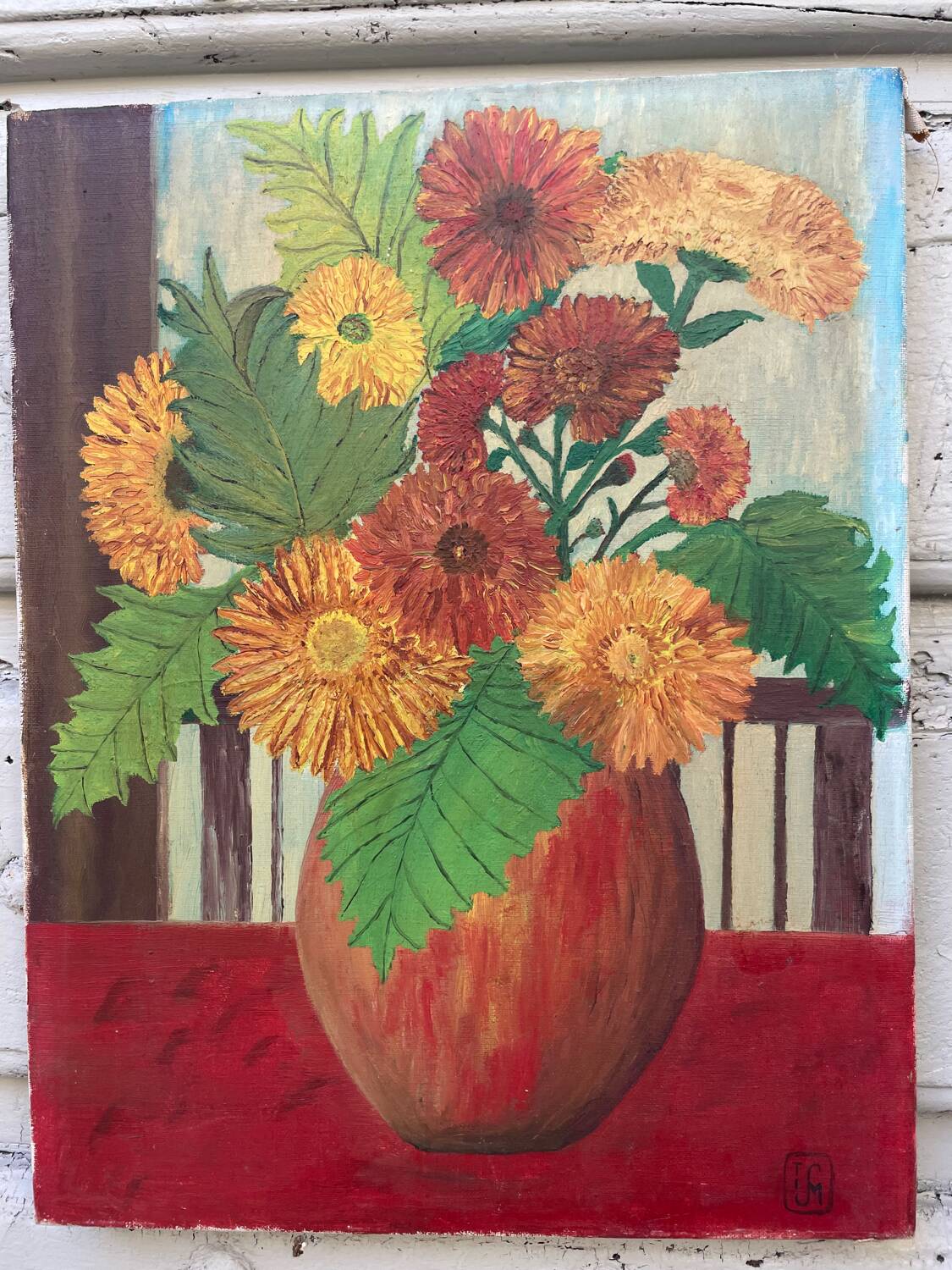 Peinture florale naïve