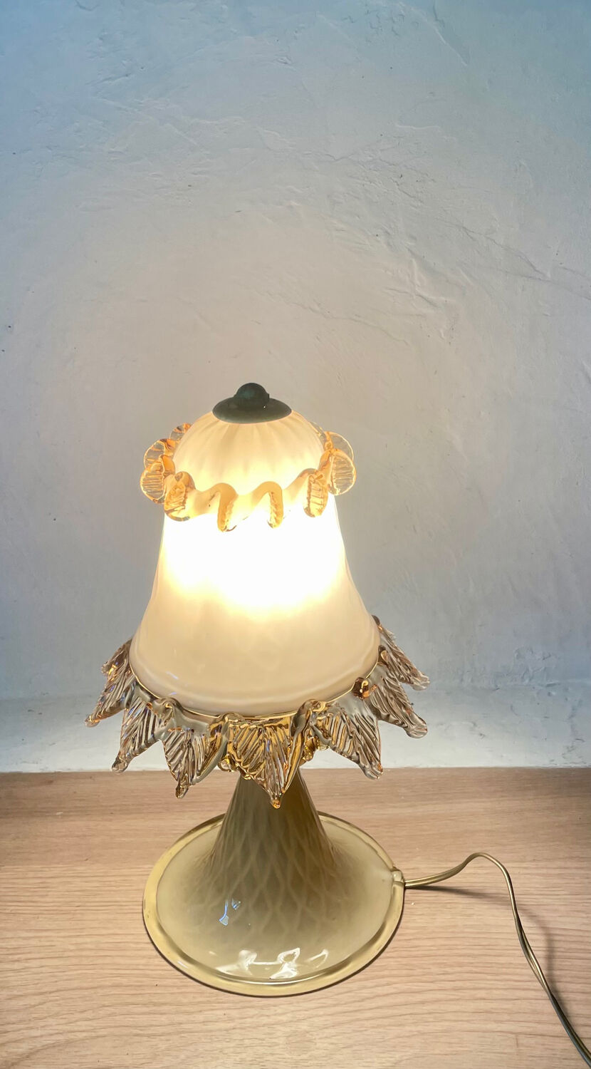 Paire de lampes de chevet en verre de Murano