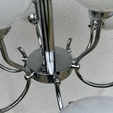 Chrome chandelier 9 opalines