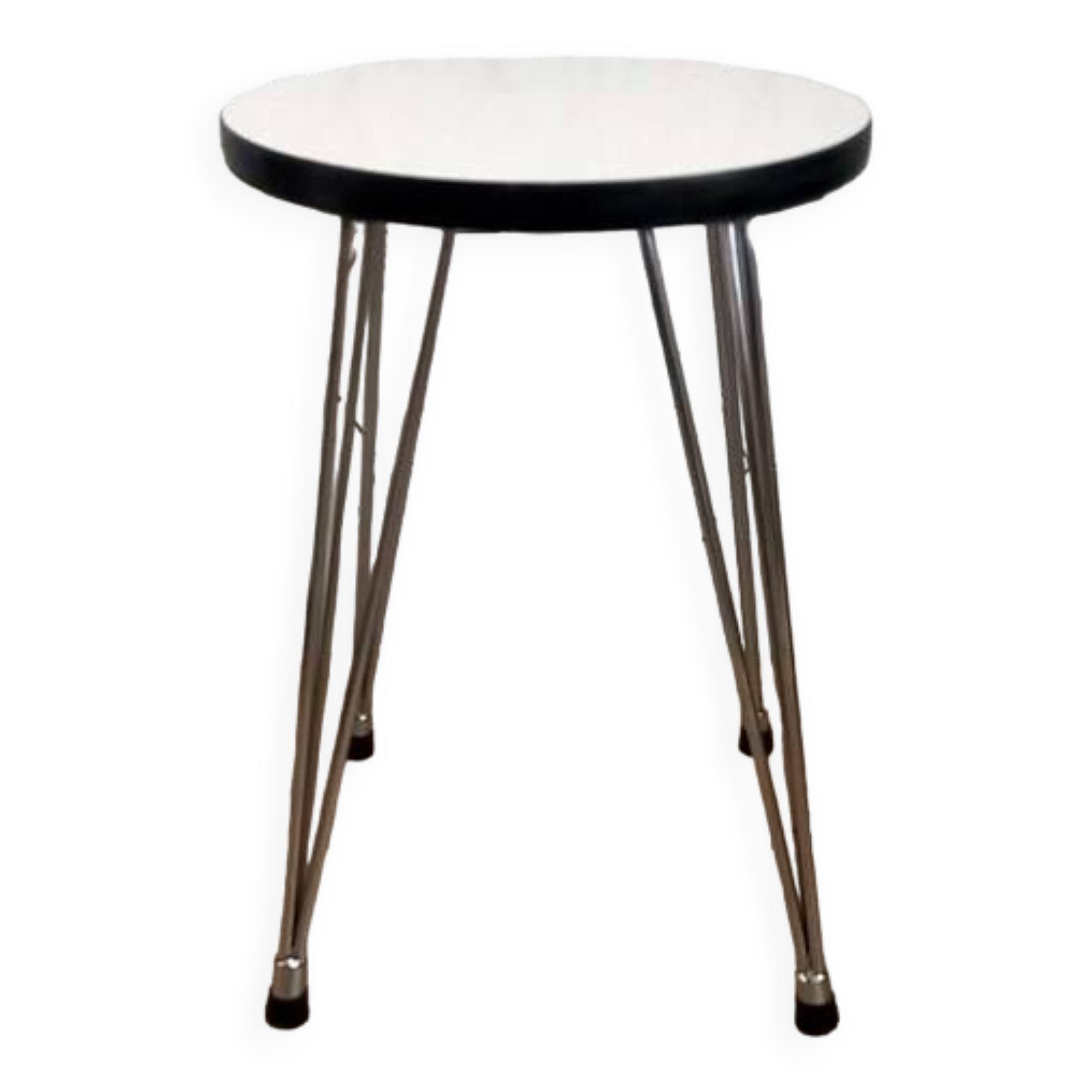 Vintage “SIF” round stool in formica and Eiffel legs.