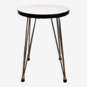 Vintage “SIF” round stool in formica and Eiffel legs.