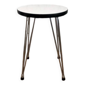 Vintage “SIF” round stool in formica and Eiffel legs.