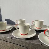 8 Limoges porcelain cups signed Vignaud