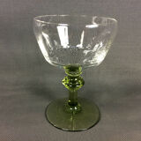 Lot 6 anciens verres à pied en verre fin vintage