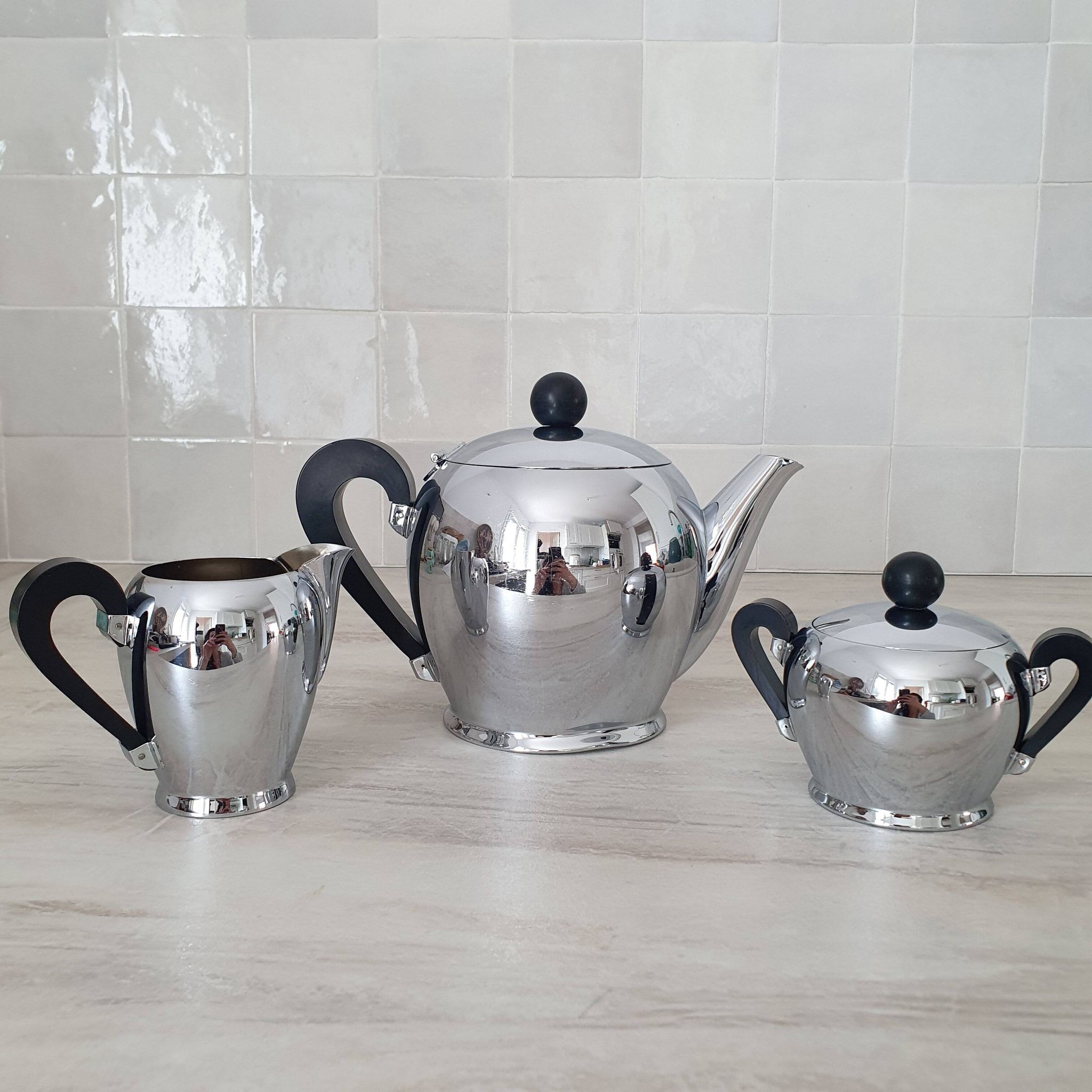 Service à café - thé collection bombé en inox 18/10, Alfra Alessi