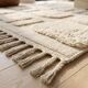 Handmade traditional Berber rug white 2/3 m