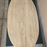 Vintage travertine oval table