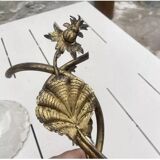 Antique bronze and brass mounted vase with engraved glassware