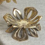 Solid brass water lily candle holder