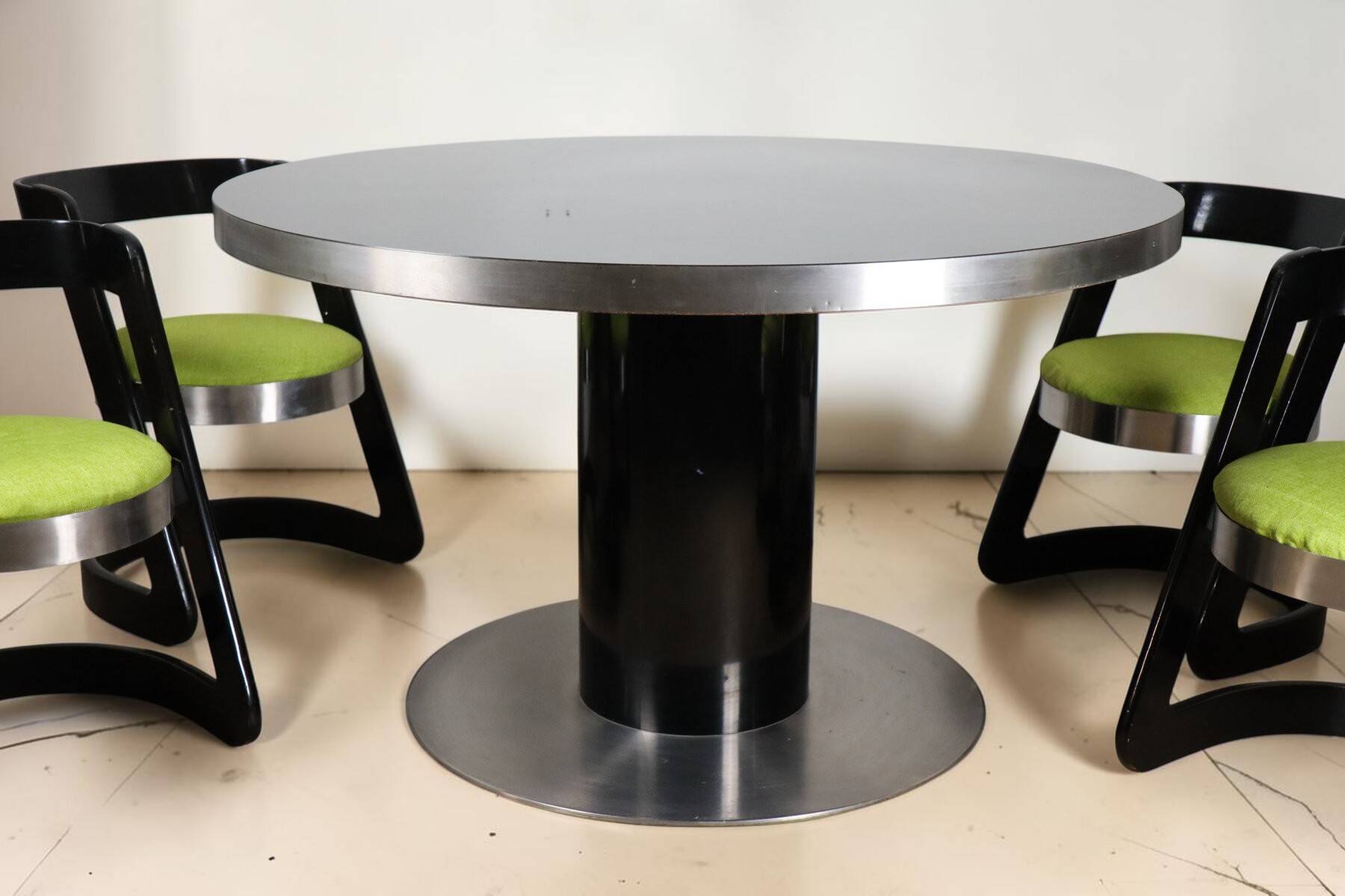 Dining room set Willy Rizzo – Table & Chairs – 1970s