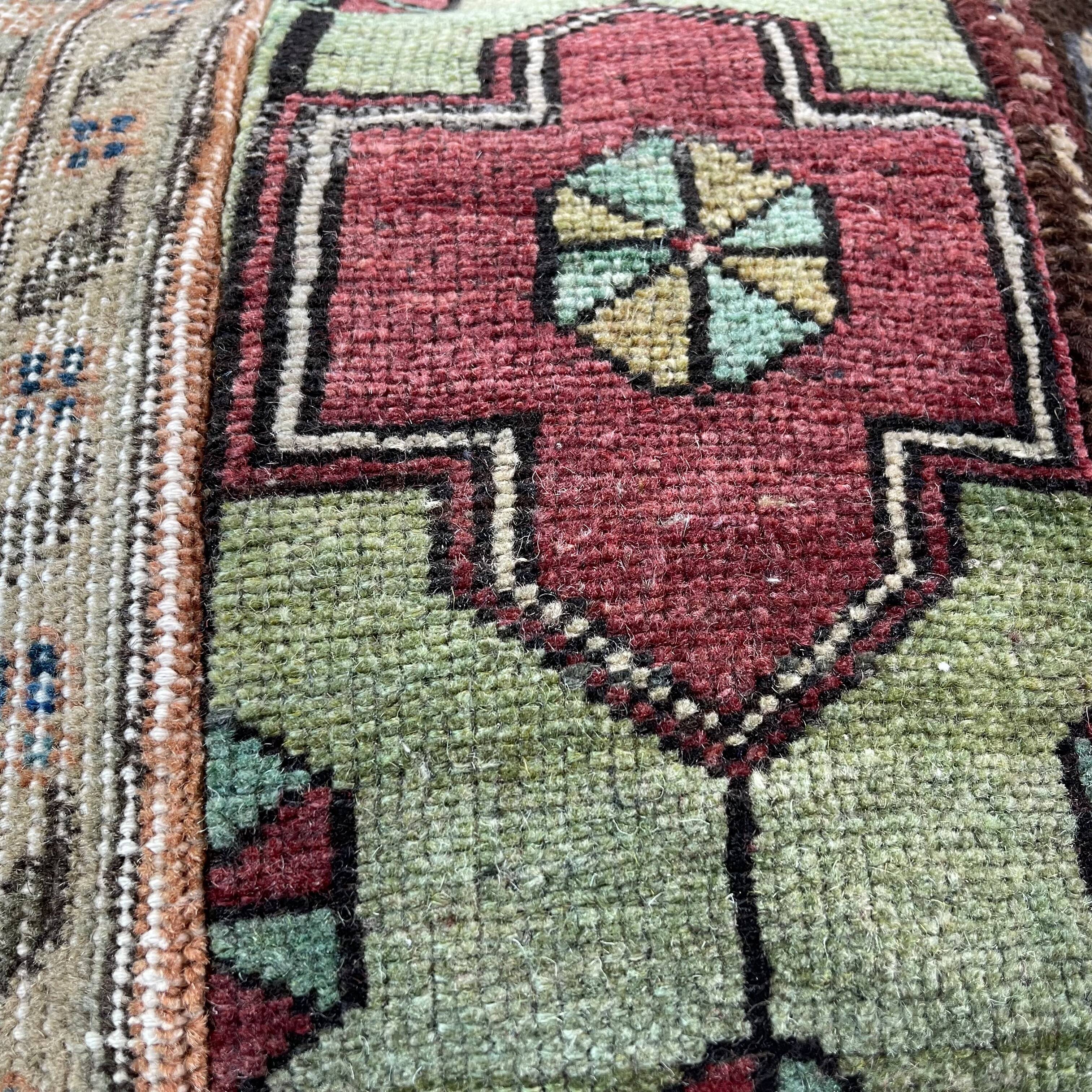 Vintage Turkish Patchwork Rug Cushion Cover 40x40 cm