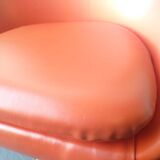 Chaise baquet vintage orange (plastique + cuir)