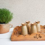 Set of 4 vintage stoneware mazagrans Village CNP