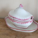 Old pink net sauce pot Lunéville KG China