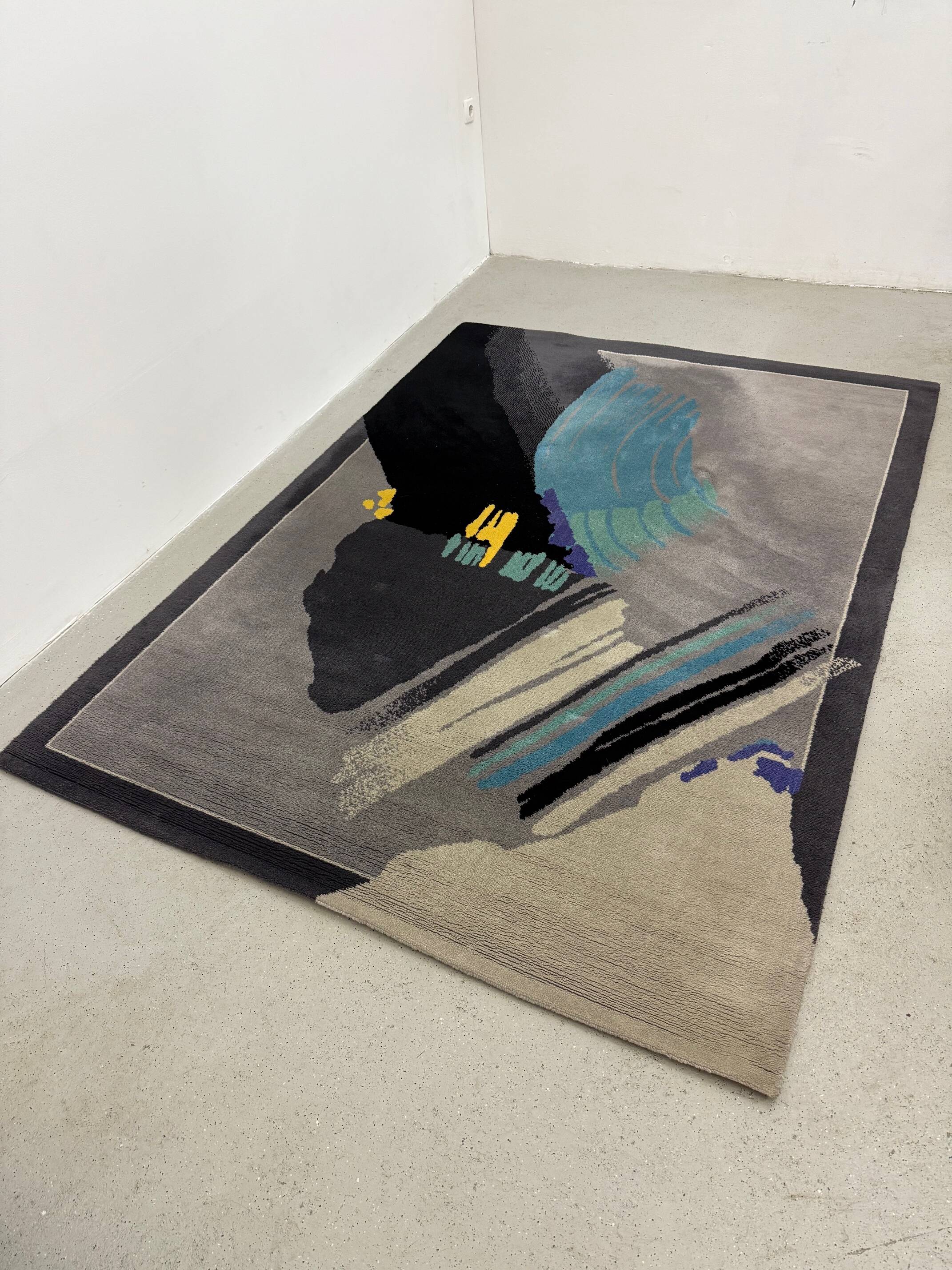 Italian Wool Rug in Modern Abstract Design, 1980s