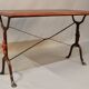 9 tables bistrot en bois et fer forgé, 1900