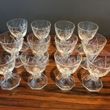12 crystal glasses Val Saint Lambert model Yale