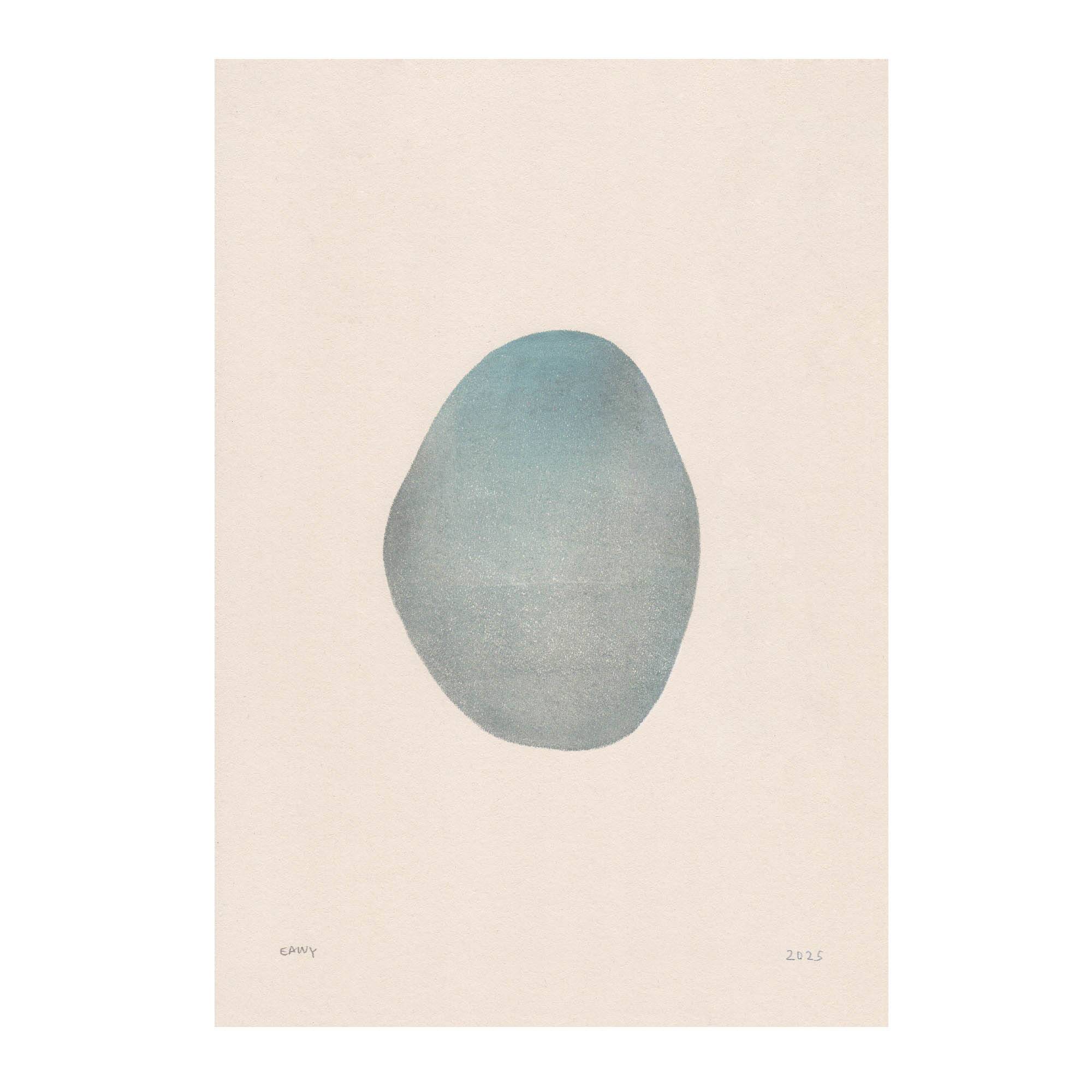 Abstract painting on paper B329 signed Eawy