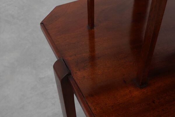 Table d'appoint ou table basse Art Déco à deux niveaux en bois, France, vers 1920