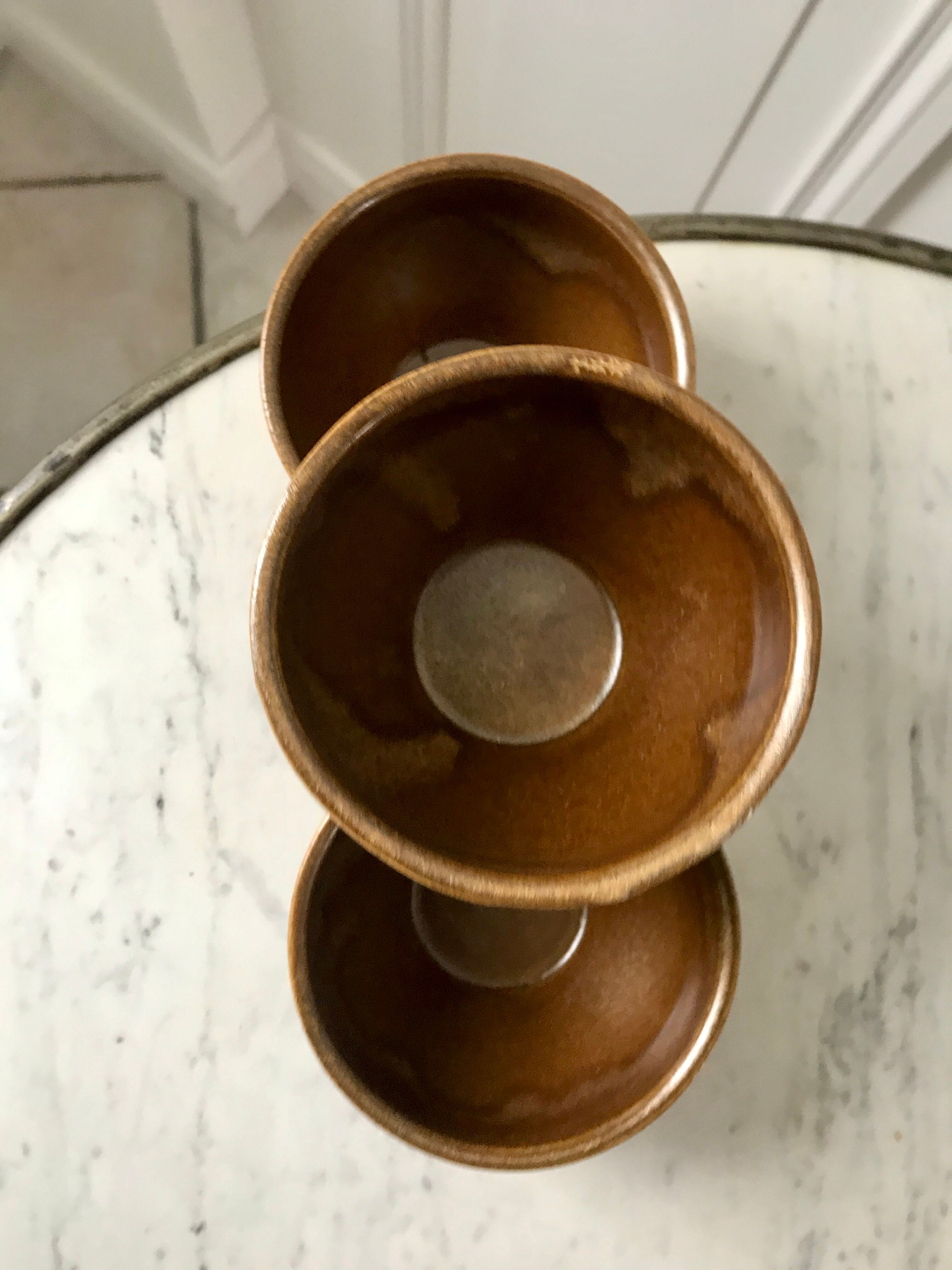 Trio de bols en grès années 70
