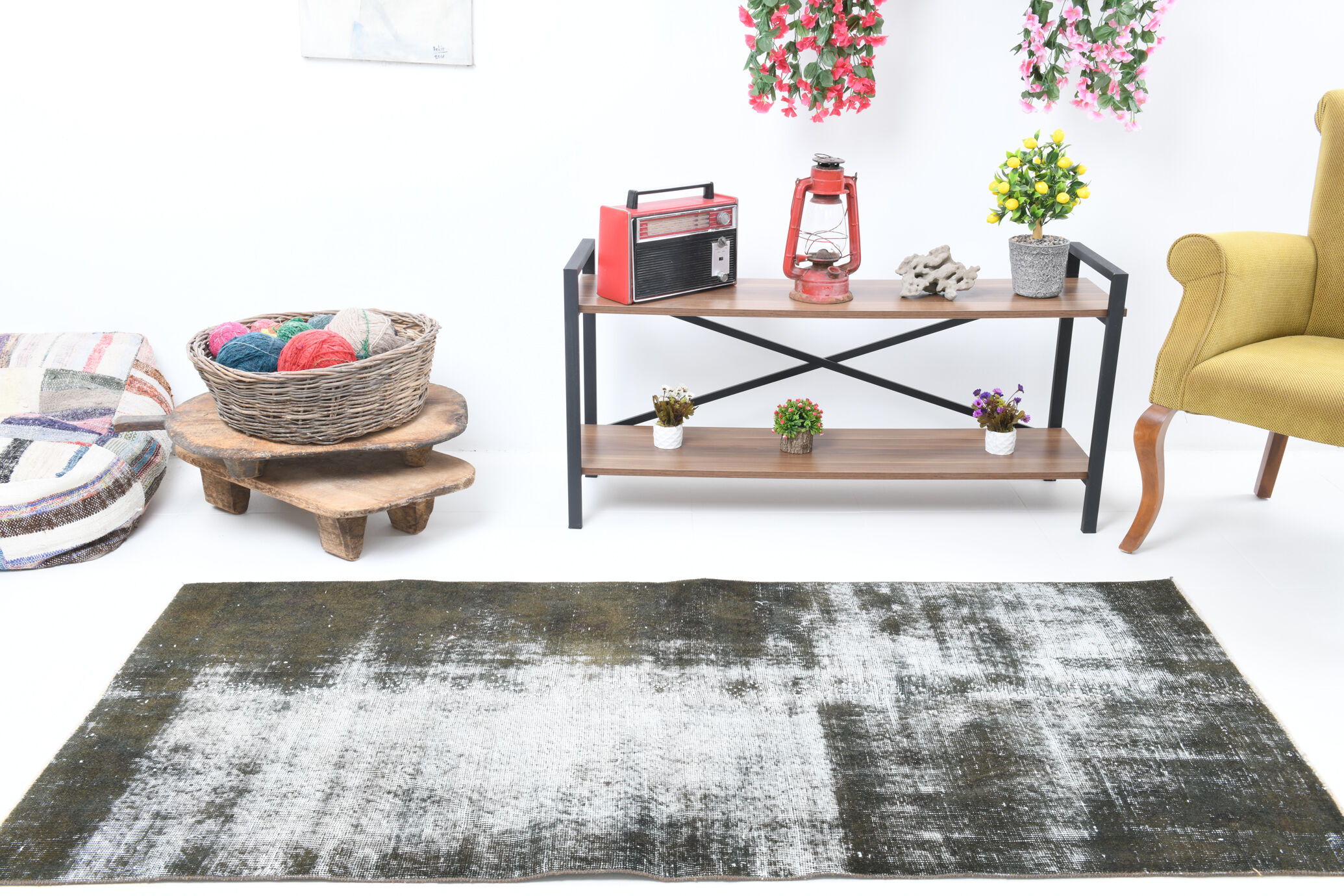 3x7 Classic Vintage Turkish Runner Rug, 3x7 Runner Rug, Short Vintage Rug, Handmade Rug206x95Cm