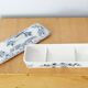 Comb holder or old Sarreguemines pen holder in earthenware, Bertha model
