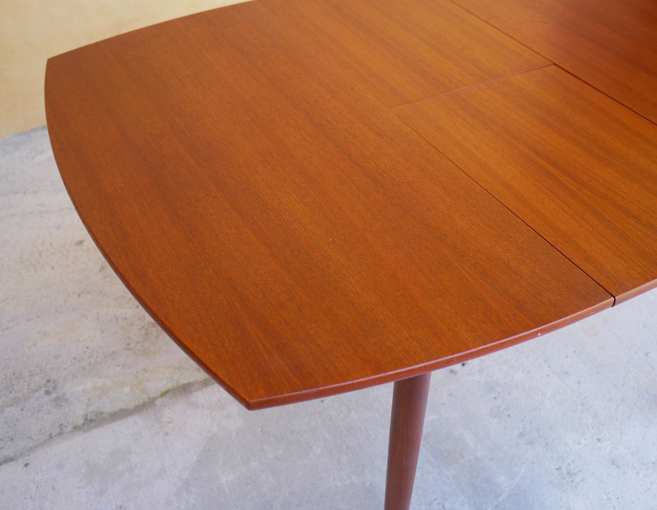 Scandinavian dining table extendable teak by Henry Walter Klein