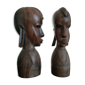 Pair of busts African wooden heads of African art