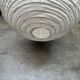 Very large round Japanese-style rattan and natural linen pendant light D:80