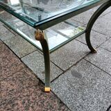 Table basse Pierre Vandel avec deux plateaux verre