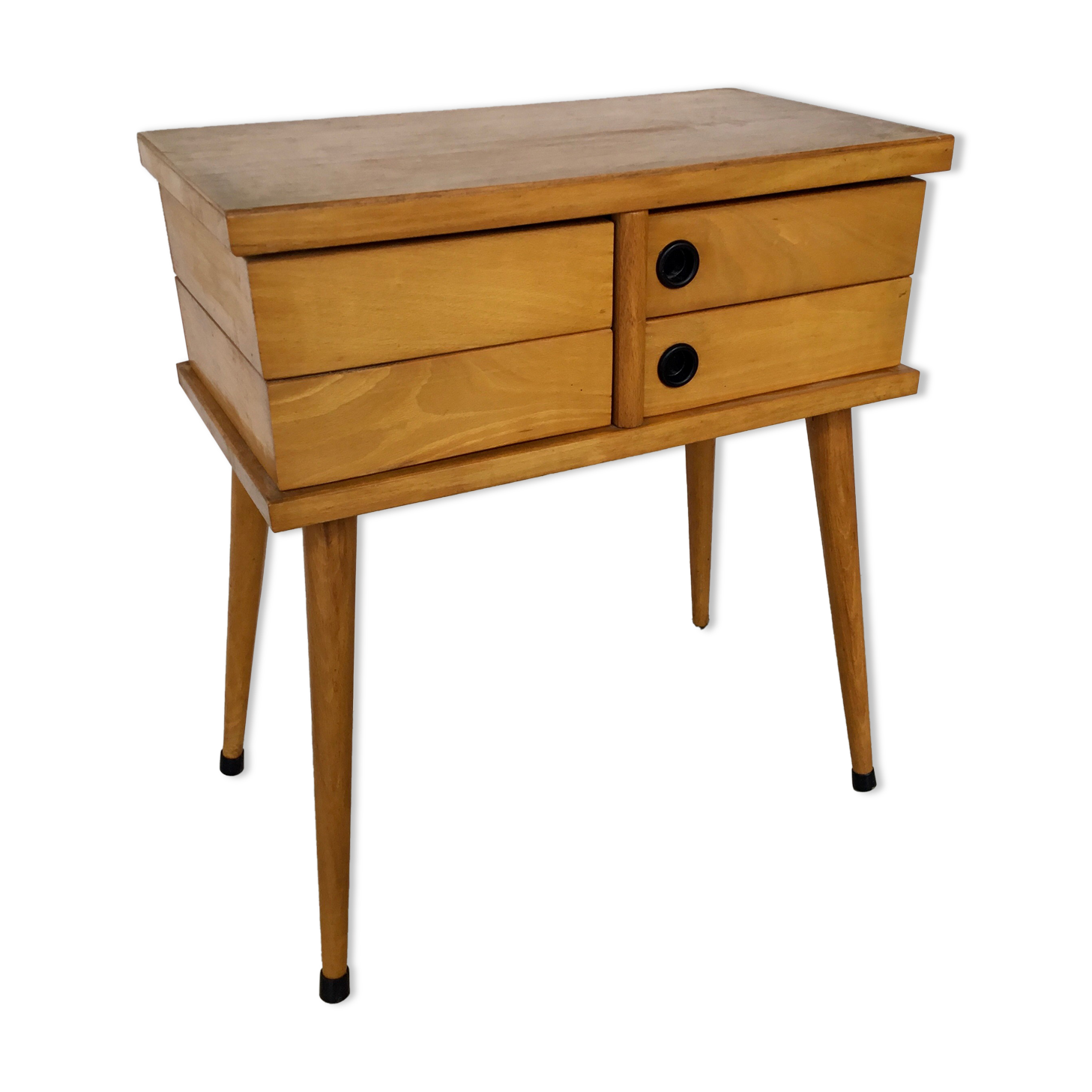 Vintage worker tapered feet with 4 swivel drawers - 1960
