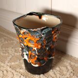 Fat lava vase - ocean rockery - handmade - vintage