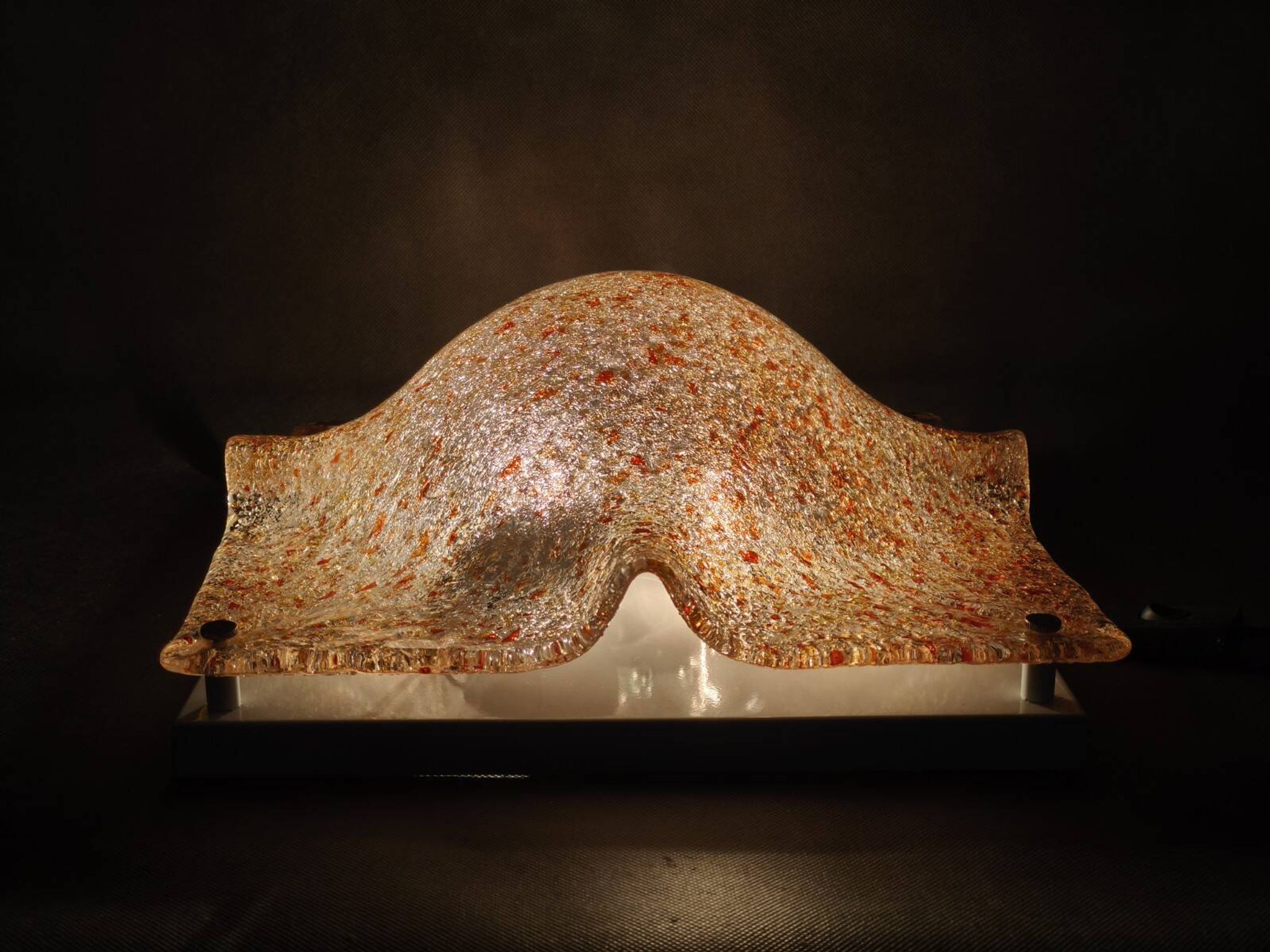 Pair of Murano Glass Wall Lights by Toni Zuccheri for Mazzega, 1970s