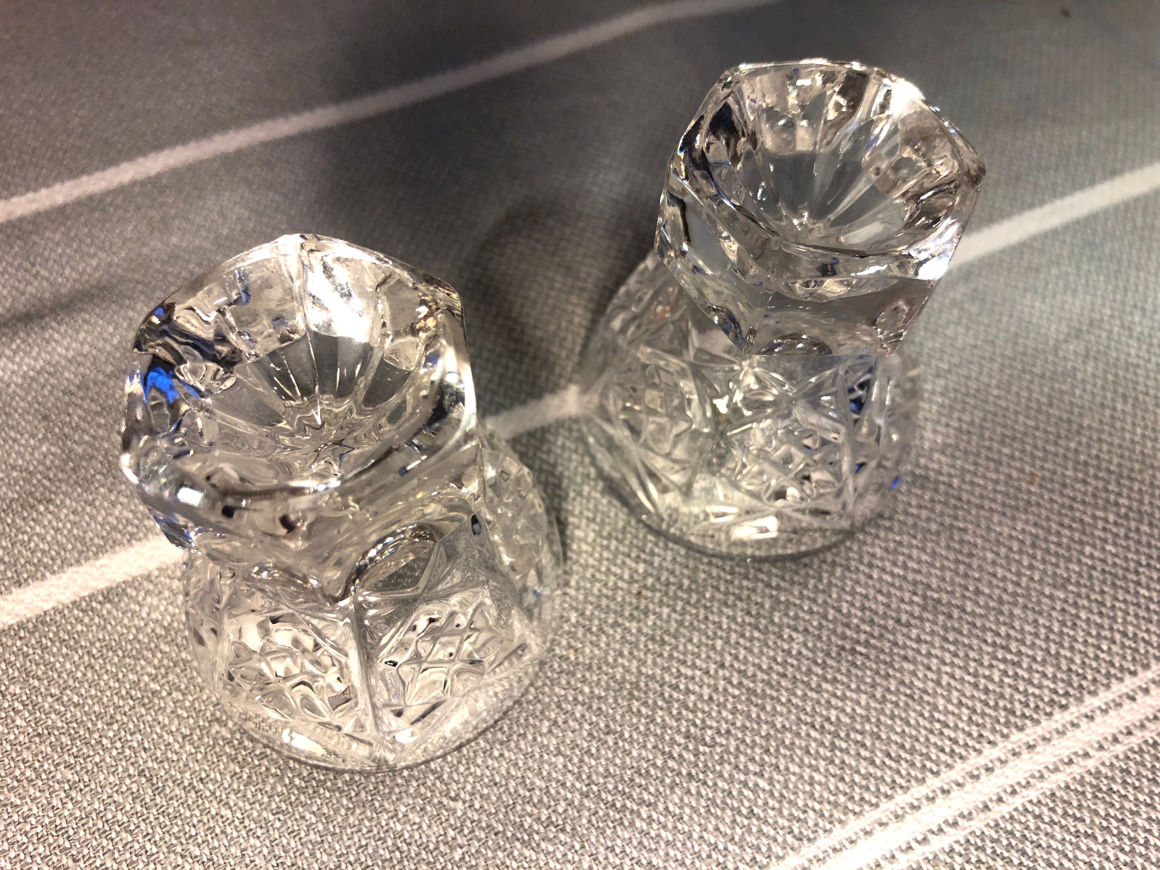 Vintage crystal shells in cut glass