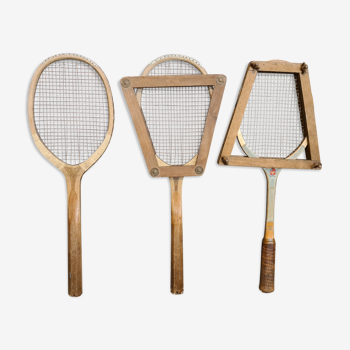 Lot de 3 raquettes de tennis vintage